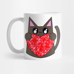 Bear The Brown Cat With Valentines Heart Mug